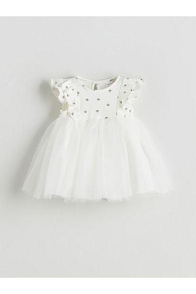 LC Waikiki New Season Basic Lace Tulle Baby Girl Dress - S56009Z1