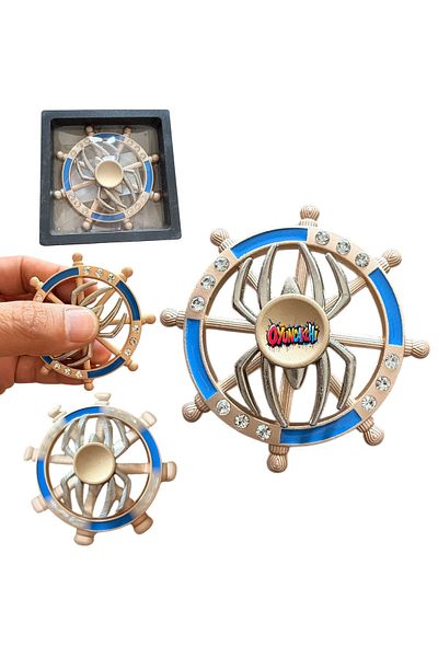 tmtoysandmore Metal Stress Wheel Fidget New Model Spider and Rudder Stress Shooter Special Boxed 03