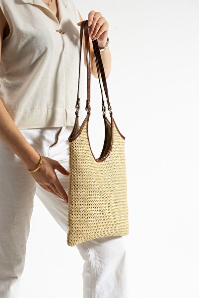 Çanta Trend Moon Straw Wallet Women's Hand and Shoulder Bag