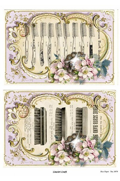 ehobici Lineart Brass Decopage Paper Model - 1979