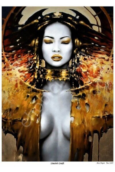 ehobici Lineart Craft Brass Decopage Paper Model - 1197