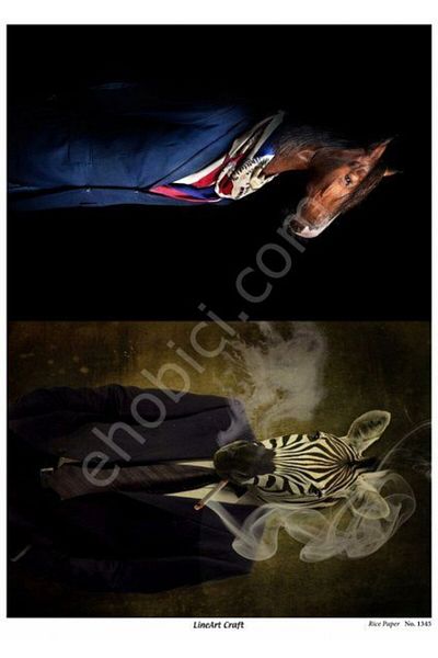 ehobici Lineart Brass Decopage Paper Model - 1345