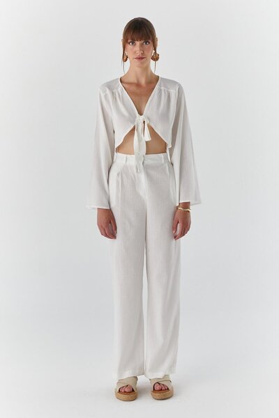 Shopping Shop Rope Tie Suit Ecru