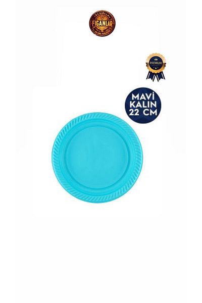figanlar ambalaj 1St Quality 75-Piece Hard Plastic Party Serving Plate (Thick) 22cm Turquoise Blue