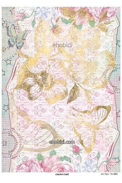 ehobici Lineart Rice Decopage Paper - 3681