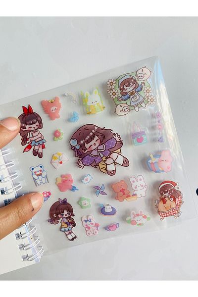 synshop Amine Kawaii Girls Soft Sukuşi Cover Sticker Label Removing Album Notebook