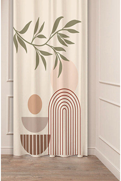 GREENDECOR ستارة خلفية من Leaf Bohem Minimalist باستيل بيج كريمي منقوشة بتصمي...