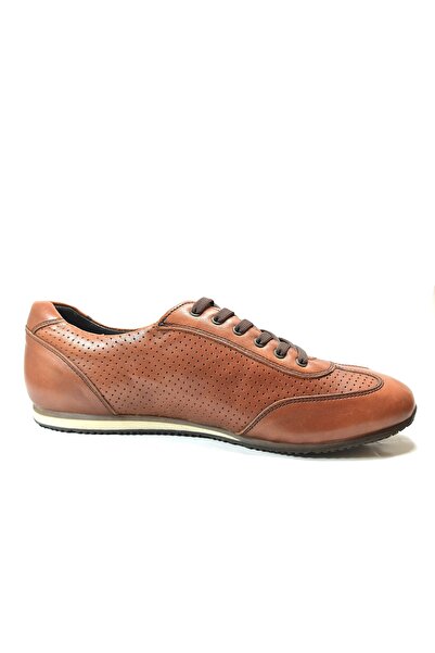 KOMCERO 21Ky.871 Genuine Leather Tan Tied Casual Men's Shoes