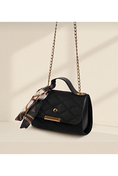 ÇANTA Kadın Fularlı ayarlanabilir zincirli el ve omuz çantası