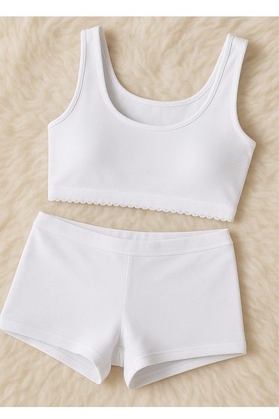 Loule Women's Clothing Thick Strap Cotton Top & Modal Boxer Shorts Two-Piece Suit Ll.237.Il2255.001