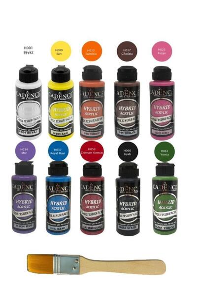Cadence Hybrid Multisurface Boya Seti 10 Ana Renk 120ml Eko Fırça