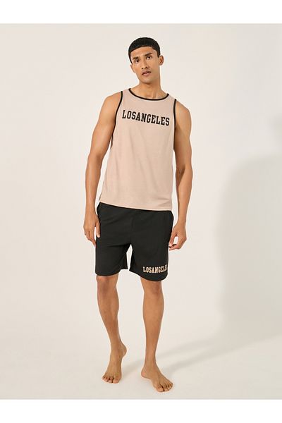 Styli Slogan Print Tank and Shorts Pyjama Set
