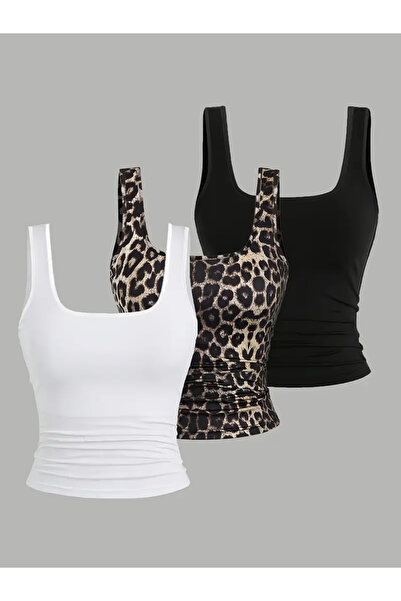 NoVibe Bluză de bază din Lycra din 3 piese pentru femei