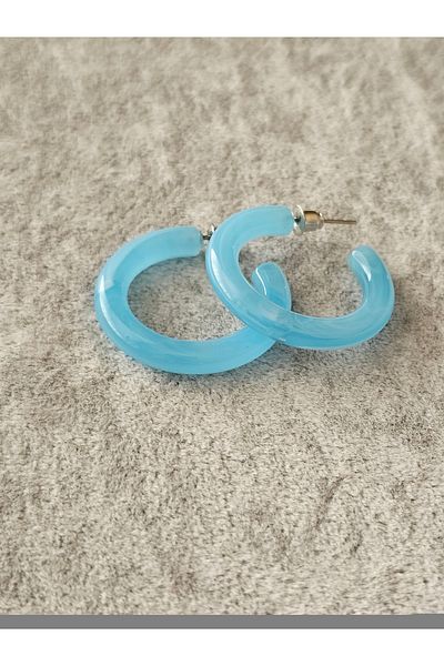 SiestaAccessories Light Blue Color Acrylic Hoop Earrings