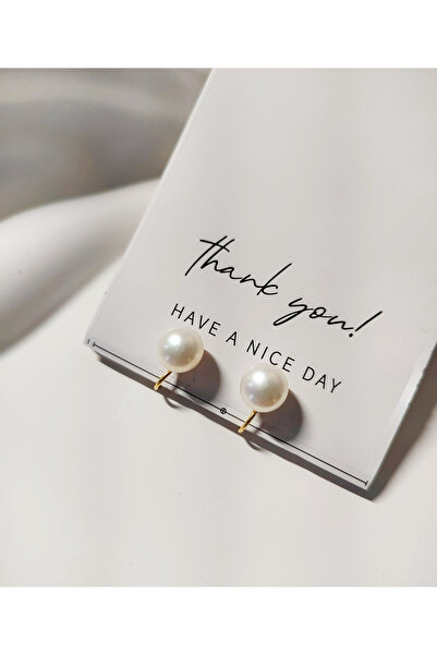 1PARÇAMAVİ 1.2cm Pearl Clip-On Women's Earring for Non-Hole Ear