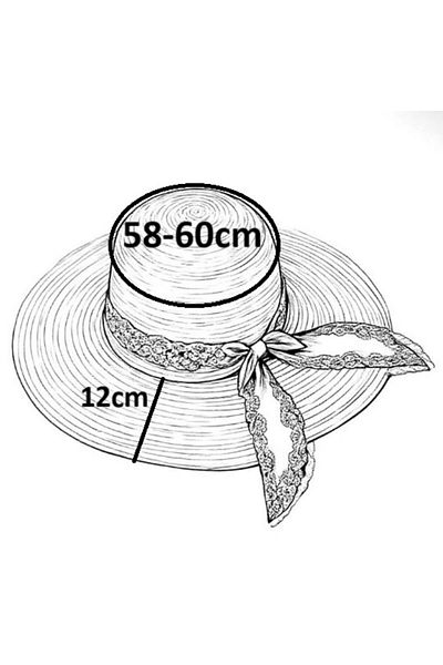 AXE SPORTSWEAR Women's Carolina Blue Bow Lace Detailed Straw Beach Hat Beach Hat