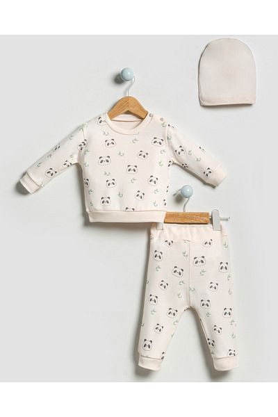 by bubbles 3 Piece Set with Panda Pattern Hat