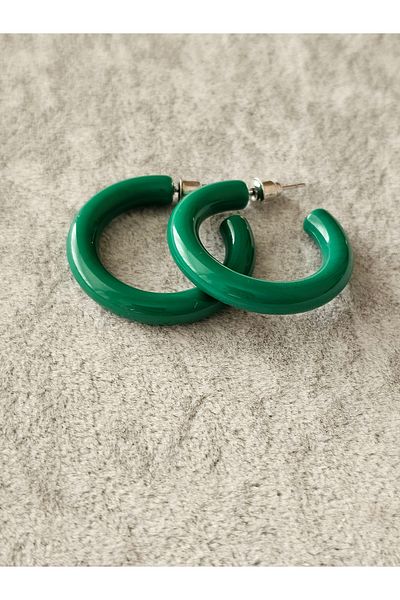 SiestaAccessories Green Color Acrylic Hoop Earrings