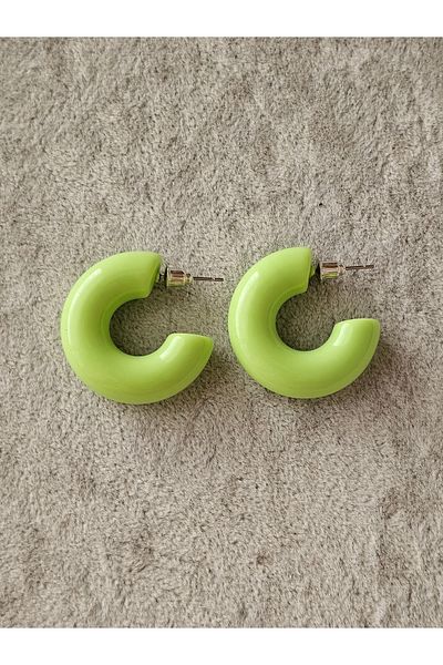 SiestaAccessories Green Color Acrylic Hoop Earrings