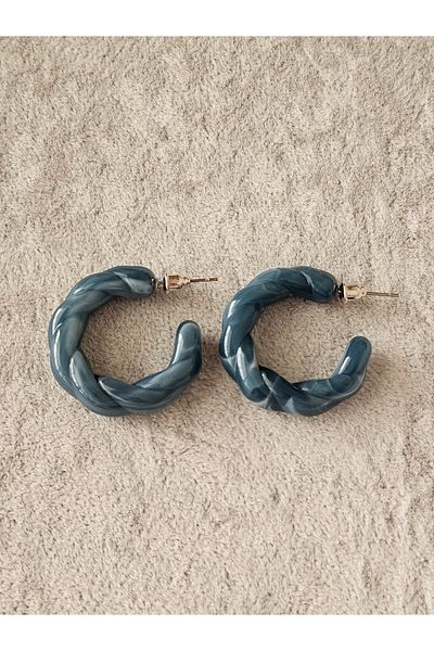 SiestaAccessories Blue Color Acrylic Twist Hoop Earrings