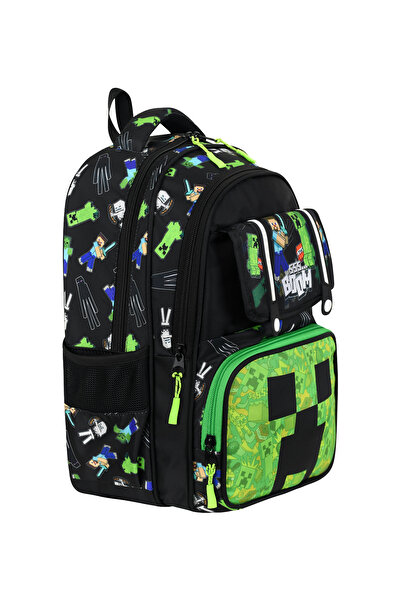 QL ACCESSORY Mıne Creeper Lisanslı Termal Beslenmeli İlk Okul Çantası seti