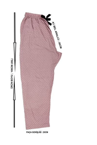 A&K ZÜMRA Mother Model Viscose Pajamas Bottom Plus Size