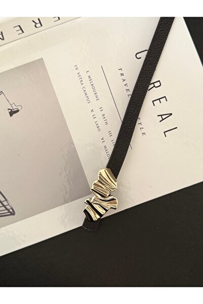 TABA BUTİK Золота тока Детальний тонкий жіночий ремінь