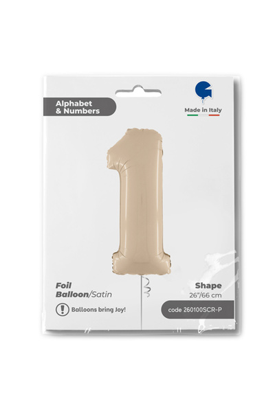 Vipfoni 1 بالون من رقائق الساتان الكريمي مقاس 26 بوصة