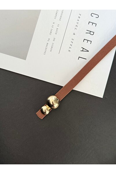 TABA BUTİK Curea subțire pentru femei cu detaliu de cataramă aurie