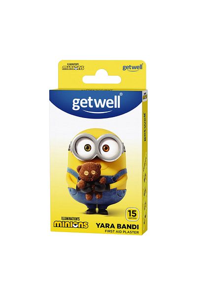 Getwell Minions Teddy Bear Band-Aid 15 Pieces