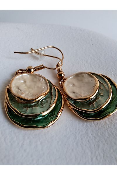 BHR AKSESUAR Multiple Color Boho Style Plate Earrings