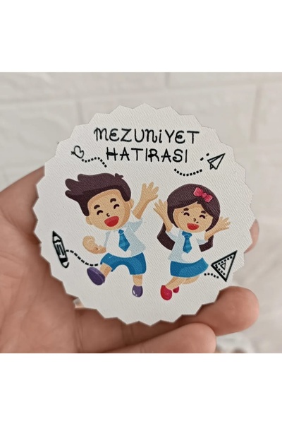 imzatasarım 15 Adet Mezuniyet Hatırası Baskılı Ahşap Magnet Mezuniyet Hediyel...