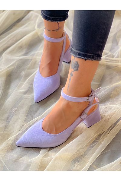 BERFONA Dubai Lila Cow Suede 5 cm Heel Sandals