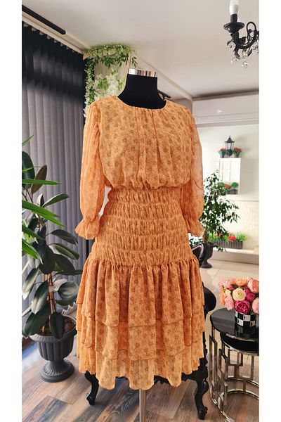 makbuleofficial Patterned Chiffon Fabric Mini Dress