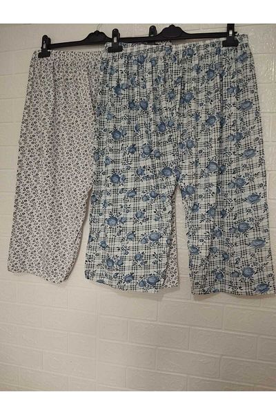 anne moda ankara Full Summer, 100% Cotton, 2 Li Package, Standard Size, Short Pajama Bottom