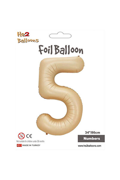 Vipfoni 5 Number Caramel Foil Balloons 34"