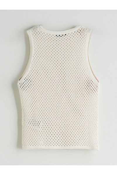 LC Waikiki Crew Neck Openwork Women's Knitwear Singlet