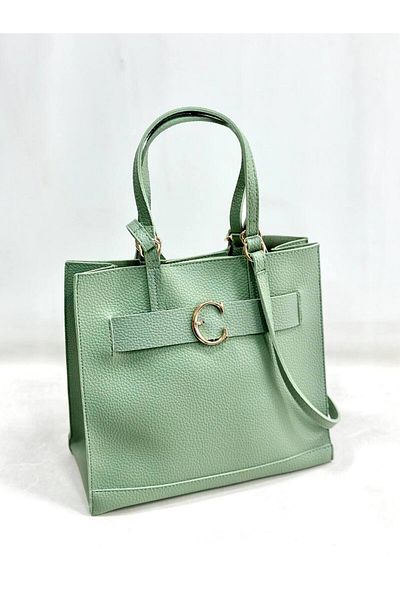 çkn sedat çakan çanta & fular & aksesuar Textured Leather 3 Compartment Women's Hand Shoulder Bag