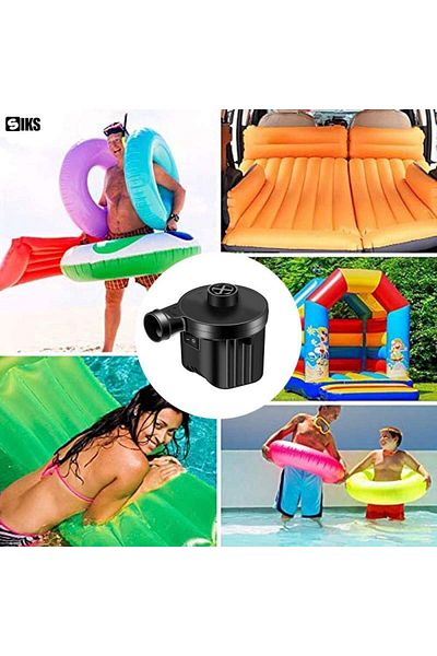 SIKS Electric Pump For Inflating And Deflating Mattresses, 3 Nozzles, 240 V, On / Off Button