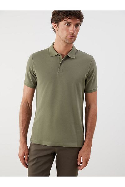 LC Waikiki Khaki Polo Neck Short Sleeve Pike Men's T-Shirt