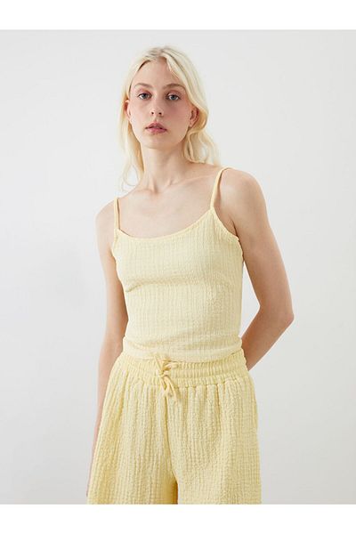 LC Waikiki New Season U Neck Textured Strap Crop - S5Gi19Z8