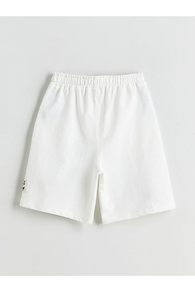 LC Waikiki Ecru Elastic Waist Boy's Shorts