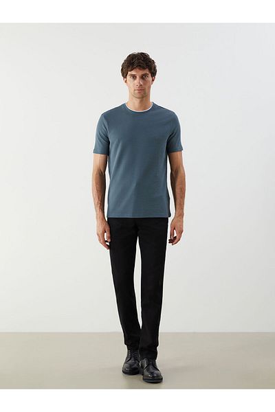 LC Waikiki Blue Crew Neck Plain Men's T-Shirt