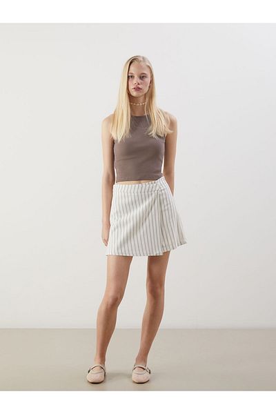 LC Waikiki Нова сезонна къса пола Slim Fit на райета - S5LS71Z8