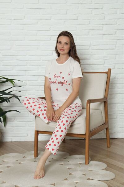 HUBEN γυναικείο βαμβακερό σετ πιτζάμες