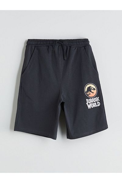 LC Waikiki New Season Elastic Waist Jurassic World Printed Boys Shorts - S5Ip02Z4