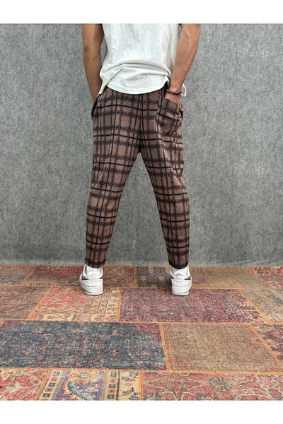 FıttingRoom Patterned Baggy Trousers with Elastic Waist