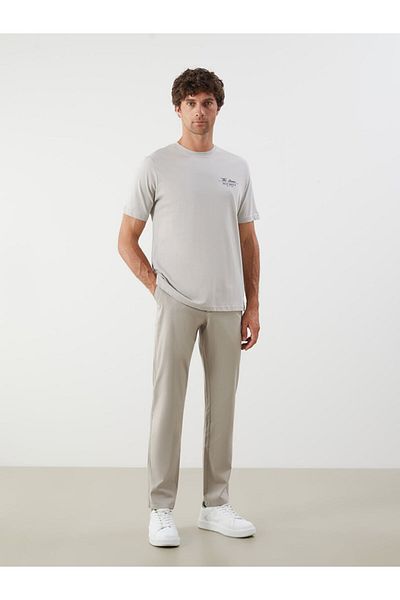 LC Waikiki New Season Crew Neck εμπριμέ χτενισμένο βαμβακερό ανδρικό Tisort - S5QT84Z8