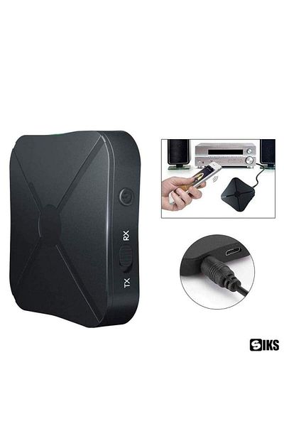 SIKS KN319 SIKS Audio Transmitter and Receiver, 2 in 1, Wireless, Bluetooth 5.0 Compatible, Stereo Audio