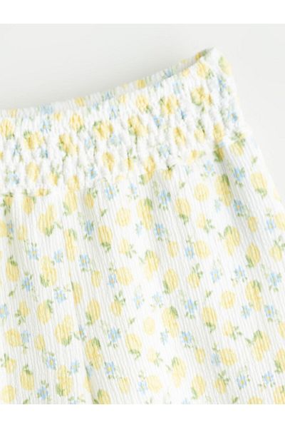 LC Waikiki Ecru Girl's Shorts with Elastic Waist